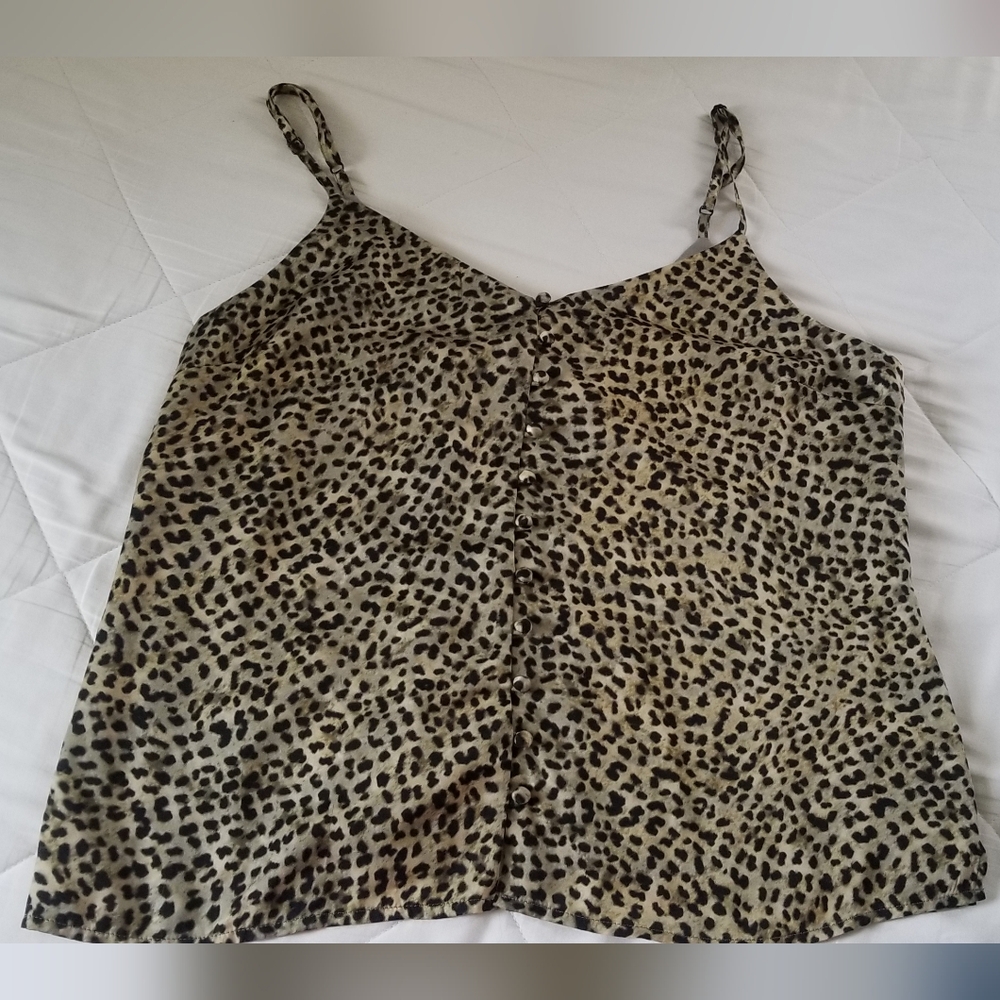 Cupcakes And Cashmere Leopard Print Camisole Tank, Large
